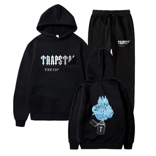 Produktbild: FUXINGHUAYA Diablo Winterjacke Damen Trapstar Jogginganzug Damen Hoodie Tracksuit Trainingsanzug Kinder Activewear Für Damen Sportanzug Damen Anzug Elegant 2 Teilig Schwarz XL
