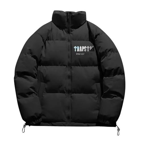 Produktbild: FUXINGHUAYA Daunenjacken Trapstar Winter Jacket Herren Winterjacke Steppjacke Jacke Damen Leichte Daunenjacke Einfarbig Jacke Winter Trapstars Unisex Waterproof Streetwear Jacket Cotton Puffer Jacket