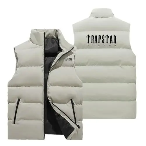 Produktbild: FUXINGHUAYA Herren Whitehorn Daunenweste Black Trapstar Winterjacke Herren Übergangsjacke Weste Daunenjacken Steppjacke Herren Steppweste Outdoorjacke Wasserdicht Atmungsaktiv Beige XL