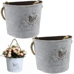 Produktbild: fuxunamz Blumenkorb Pflanzgefäße Hängetöpfe Blumentopf Wandvase Halbrunde Hängende Blumenkübel Innen und Außen Wand Hänge Dekoration für Innenhof Gartendekoration Sukkulenten Kräuterwand, 2 Stück