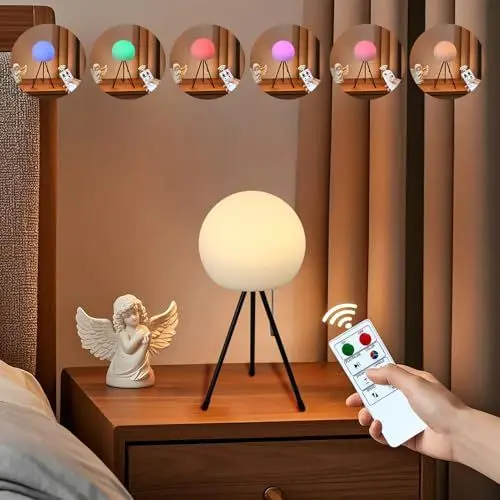 Produktbild: FUYO Outdoor TischLampe Akku mit 8 RGB Farben Dimmbar Kabellos Stehlampe LED Tischleuchte Tragbare Tragbare Farbwechsel Wasserdichte Nachtlicht Lampe für außen garten schlafzimmer camping