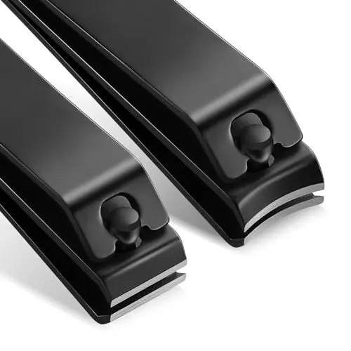 Produktbild: FVION 2 Stück Nagelknipser Set, Scharfe Gebogener und Gerader Nagelknipser für Fingernägel und Fußnägel, Premium Nagelzwicker Edelstahl, Nagelknipser Nail Clipper (Schwarz)