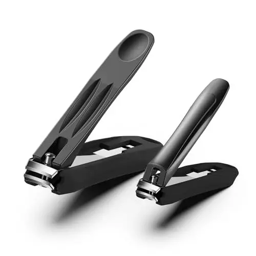 Produktbild: FVION 2 Stück Nagelknipser Set mit Auffangbehälter, Keine Splash Finger Nagelzwicker und Integrierter Nagelfeile, Nagelschneider für Fingernägel und Fußnägel, Scharfe Nail Clipper mit Nagelfänger