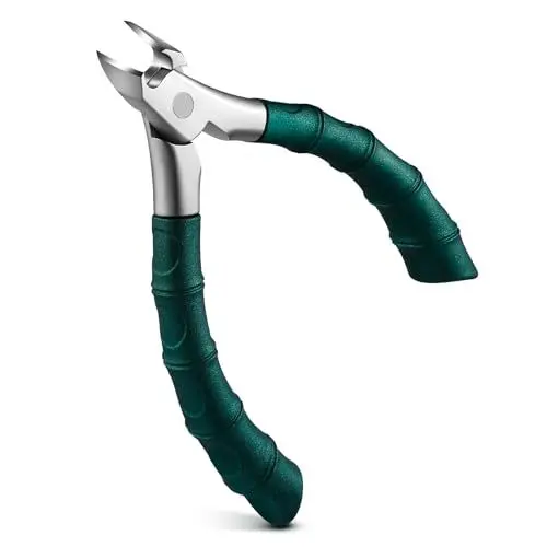 Produktbild: FVION Nagelschere für Eingewachsene Fußnägel mit Weit Backe – Nagelzangen für Fußnägel Profi zum Präzisen Trimmen, Eckenzange für Fußnägel mit Langem Griff (Grün)