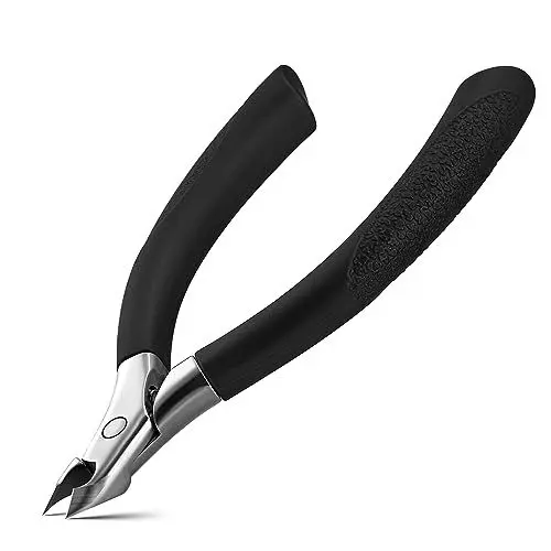 Produktbild: FVION Präzisions Nagelhautzange, Nagelhautschere Nagelhautentferner Professioneller 5mm, Nagelhautschneider mit Gummigriff Maniküre Werkzeug (Schwarz)