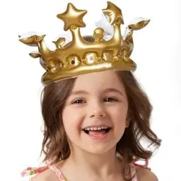 Produktbild: FWHFNB Aufblasbare Krone,Aufblasbare Geburtstagskrone,Geburtstagskrone,Gold Aufblasbare Krone,für Kostümzubehör Karneval,Geburtsagskinder,Geschenkidee (15x20cm)