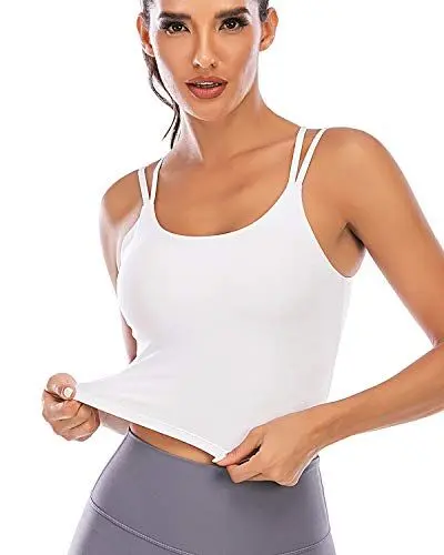 Produktbild: FXTYK Longline Gepolsterter BH KreuzträGer Push Up Sport Top Bustier Sport-BHS FüR Damen Fitness Workout Laufshirts