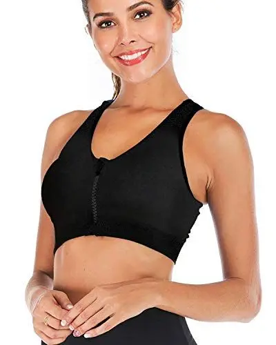 Produktbild: FXTYK Zip Front Sport-BH Post Surgery BH YogaWorkout Fitness Activewear für Frauen