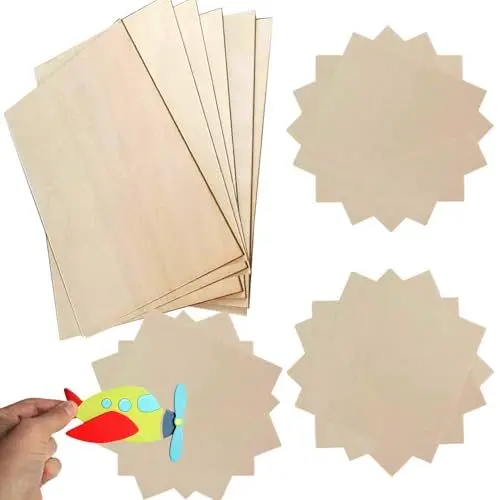 Produktbild: Fycooler Bastelholz Holzplatte - Holzplatten zum Basteln Sperrholzplatten Balsaholz 18 Stücke - 300x200x2mm & 100x100x2mm Birkensperrholz Für Modellbau,Kreativ Hobby,Laserprojekte,Gemälde Kunst