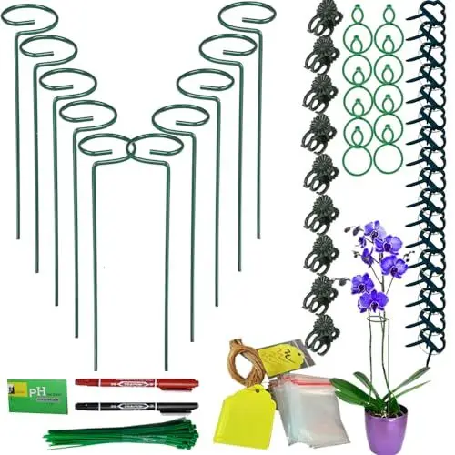 Produktbild: Fycooler Plantenrekken & Steunen-Struiksteun Planthouder-Plantensteun,Klimsteun,Pflanzenhalter Ringkäfig 10 Stück 40CM Metall Garten Stützring für Pflanzen,Blume,Monstera,Hortensien,Rosen,Tomaten