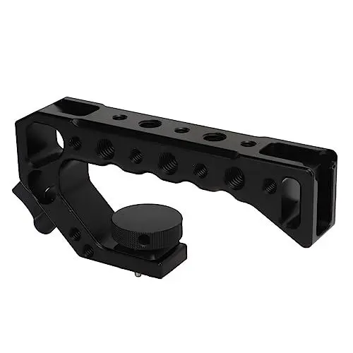 Produktbild: Oberer Griff mit 1/4 Zoll 3/8 Zoll Positionierungslöchern für für Kamerakäfig, Anti-Off-Kaltschuh-Adapter, Universal-Hebegriff für Spiegelreflexkameras aus