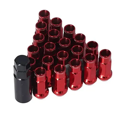 Produktbild: Fydun Radmuttern, Universal 20 STK M12x1,25 Metall Radmuttern Mit Schlüsselhülse(Rot)