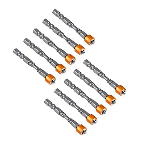 Produktbild: Fyearfly Schrauberbit, 10 Stücke Trockenbau Schraubendreher Bits PH2 Sechskantschaft Magnetische Anti-Slip 65mm mit S2 Chromstahl für Gipskarton Trockenbau Schraube