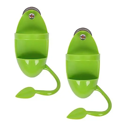Produktbild: Fyfjur 2 Pcs Sepiaschale Halterung, Vogelfuttersäule Futterbehälter Mit Ständer Vogelkäfig Zubehör, Tintenfisch Knochen mit Halter, Vogelfutterspielzeug Zum Aufhängen Mit Ständer Vogelkäfig Zubehör