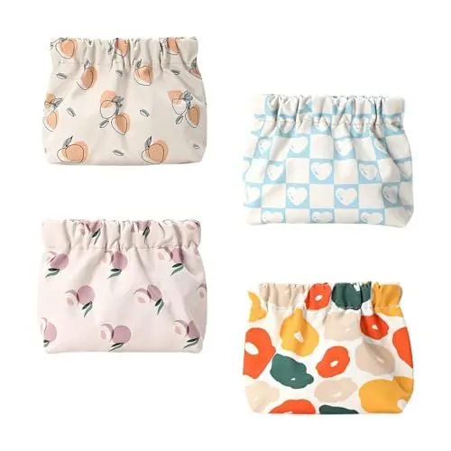 Produktbild: Fyfjur Kosmetiktasche Klein, 4 Stück Mini Kulturbeutel mit Schrapnell, Mini Kosmetiktasche, Travel Organizer, Aufbewahrungstasche Klein für Lippenstift, Schlüssel, Kopfhörer, Bankkarten (13x12x5cm)