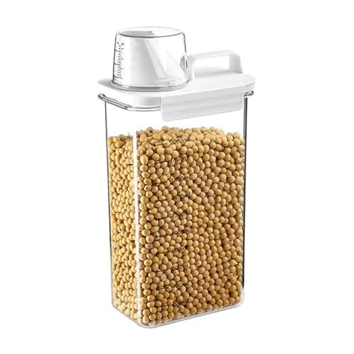 Produktbild: Fyfjur Müsli Aufbewahrung, Waschpulver Aufbewahrungsbox with Measuring Cup, Vorratsdosen mit Deckel Luftdicht, Waschmittelbox, Schüttdosen für Trockenfutter Reis Mehl Waschmittel Hundefutter (2300ml)