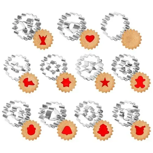 Produktbild: Fyfjur Plätzchenausstecher Weihnachten, 11 Stück Edelstahl Ausstechformen Weihnachten Klein, Plätzchen Ausstecher Weihnachten, Austecherformen Weihnachten, Keksausstecher Für DIY Marmeladenplätzchen