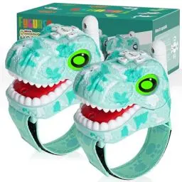 Produktbild: Fygurso Dinosaurier-Funkgeräte für Kinder, Kinderspielzeug für Jungen und Mädchen im Alter von 3 bis 8 Jahren für Outdoor-Abenteuer, Camping, Halloween, Weihnachten (1000 m Reichweite, 2 Pack)