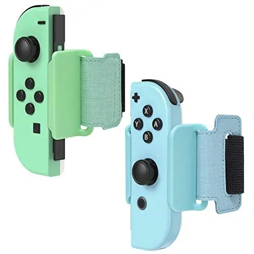 Produktbild: FYOUNG Armbänder für Just Dance 2025 2024 2023 2022/ für Zumba, 2 Pack Verstellbare Elastische Armband für Zumba kompatibel mit Nintendo Switch/Switch OLED - Hellblau/Grün