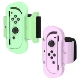 Produktbild: FYOUNG Armband für Just Dance 2024 2023 2022 2021, 2 Pack Verstellbare Elastische Armbänder für Zumba Kompatibel mit Nintendo Switch/Switch OLED - Lila/Grün