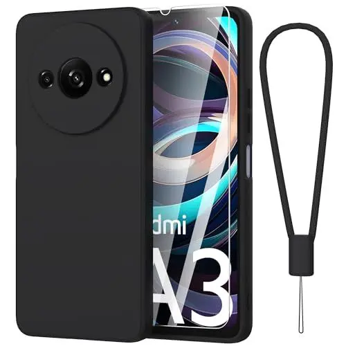 Produktbild: Fyriswho Hülle für Xiaomi Redmi A3 4G Schutzhülle + 1 Stück Schutzfolie, Dünne Weiche Anti Kratzer Handyhülle Xiaomi Redmi A3 Case Cover für Xiaomi Redmi A3 4G (6.71