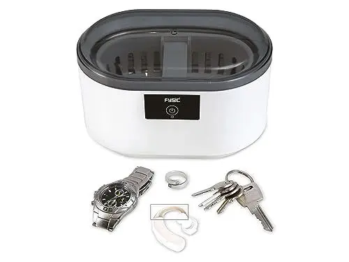 Produktbild: Fysic FC-22 Ultraschallreiniger für Reinigung von Brillen - Ultraschallreinigungsgerät für Schmuck Uhren Zahnersatz - 500 ml - Weiß