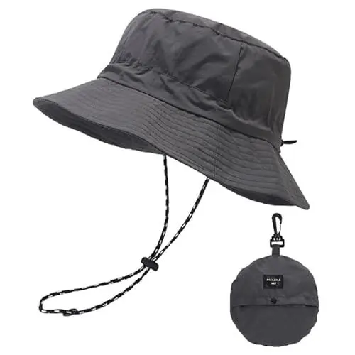 Produktbild: FYting Sonnenhut Damen,Sommerhut Damen,Fischerhüte Faltbar,Regenfest | Sonnenschutz | Schnelltrocknend | Atmungsaktiver, Für Strand,Schwimmbad,Park,Camping,Picknick,Wandern,Reisen (Dunkelgrau)