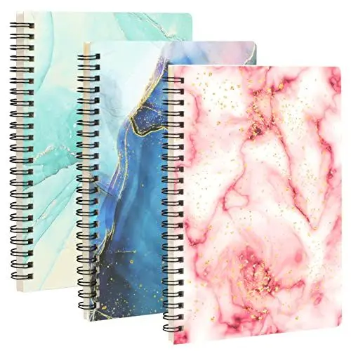 Produktbild: FYY A5 Notizbuch,A5 Spirale Notizblock,Hardcover Spiralbindung Liniert Skizzenblock,Marmor Einband,Notizblöcke,Spiralbindung Notebook Planer, für Reisen und Schule Memos Schreibblock (80 Blatt-3 Pack)