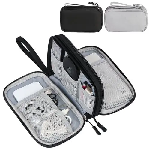 Produktbild: FYY Kabeltasche,Elektronik Tasche Organizer,Kabelorganizer Kabel Etui Elektronik Zubehör Organizer Tasche Universaltasche für Accessories Handy Ladekabel,Powerbank,USB Sticks,SD Karten,schwarz +grau