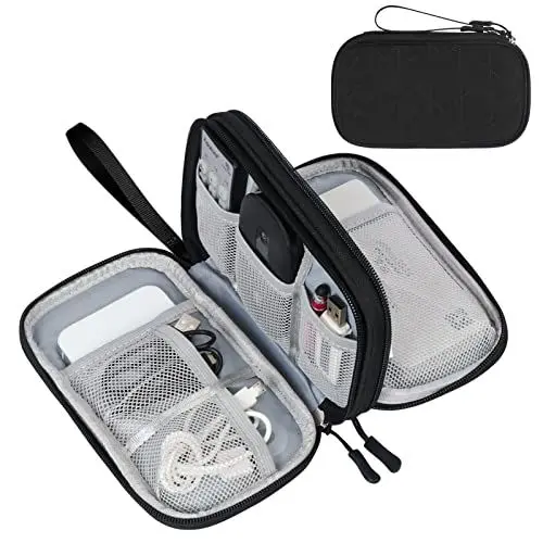 Produktbild: FYY Kabeltasche,Elektronische Tasche Organizer,Universal Reisekabel Tasche Elektronik Zubehör Tasche Organizer Tasche für Zubehör Handyladekabel,Kabel,Ladegerät,Adapter,Maus,Ladekabel,Plaid-L-Schwarz