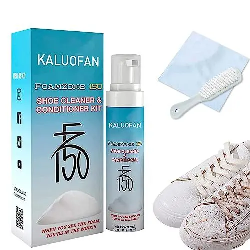 Produktbild: FZ150 Shoe Cleaner, Kaluofan FZ150 Schuhreiniger,Shoe Spray, Cleaner Spray Foam,Shoes Whitening Cleansing Foam,Shoe Cleaner Kit Shoe Fz150 Schuhreiniger Schaumset mit Schuhbürste und Handtuch