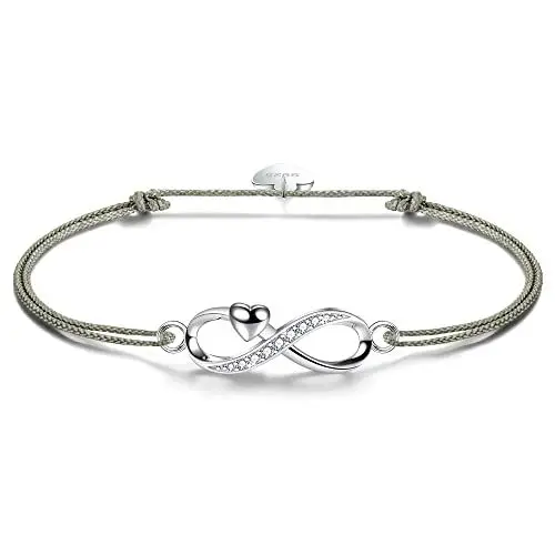 Produktbild: F.ZENI Damen Armband 925 Sterling Silber Unendlichkeit Armband Funkeln Kubisches Zirkonia Liebe für Immer Armbänder für Frauen Mädchen Schmuck Geschenk mit Geschenkbox