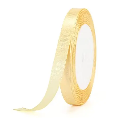 Produktbild: G2PLUS Champagner Gold Satinband 10mm, Dekoration Geschenkband, 22m Schleifenband zum Bastel, Gold Satin Dekoband für Geschenkverpackung, Dekoration