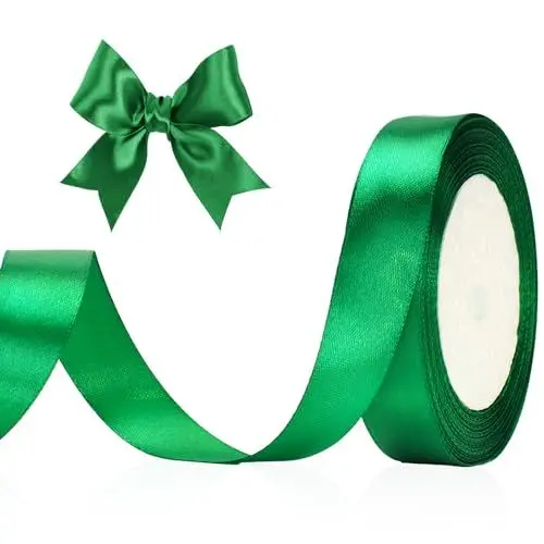 Produktbild: G2PLUS Grün Satinband 20mm, Dekoration Geschenkband, 22m Schleifenband zum Bastel, Grün Satin Dekoband für Geschenkverpackung, Dekoration