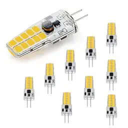 Produktbild: G4 LED Dimmbar Lampen,AC/DC 12-24V G4 LED Birnen,250LM,Naturweiß 4000K,Kein Flackern Glühbirne,2W Ersetzt 20W Halogenlampen,kleine Stifsockellampen,für Dunstabzugshaube für die Küche,10er Pack