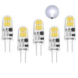 Produktbild: G4 LED Lampen,G4 Led 12V AC/DC Kaltweiß 6000K Birnen,160LM Led Leuchtmittel G4,Kein Flackern,1.5W Ersetzt 15W Halogenlampen,kleine LED Stifsockellampen,für Dunstabzugshaube für die Küche,5er Pack