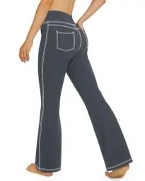 Produktbild: G4Free Activewear-Hosen für Damen mit 4 Taschen Bootcut Jeans Yoga Hosen Damen Stretch Hohe Taille Yogahose Training Schlaghose Fitness Arbeit Sporthose Klein/Regulär/Groß