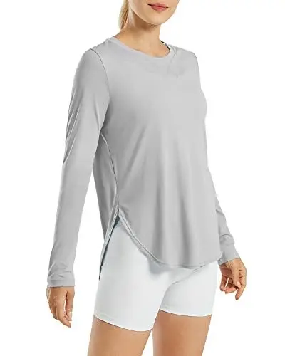 Produktbild: G4Free Sport Shirts für Damen Sonnenschutz Shirt UV Schutz Langarmshirt UPF 50+ Sportshirt Rashguards Yoga Ausbildung Draussen Gym Laufshirt