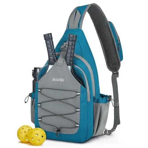 Produktbild: G4Free Tennisrucksack | Pickleballtasche | Brusttasche | Pickleball-Schlägertasche | Tennistasche | Sling Bags Herren Damen für Reise Wandern Sports