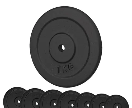 Produktbild: G5 HT SPORT Hantelscheiben aus Gusseisen für Fitnessstudio <strong>Lochdurchmesser 25 mm:</strong>  Einzeln oder paarweise verkauft (0,5 bis 20 kg) Kompatibel mit Langhanteln und Hanteln | Festigkeit und Haltbarkeit