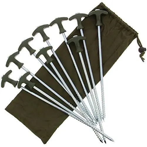 Produktbild: G8DS 10 Stück Bivvy T - Pegs inkl. Tasche 30,5 cm Zeltheringe Heringe Zeltnägel Erdnägel