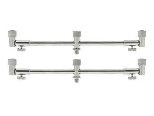 Produktbild: G8DS® 2 Stück Buzzbar einstellbar von 30-40 cm Edelstahl 3 Ruten Angeln Karpfenangeln Rautenauflage Rute