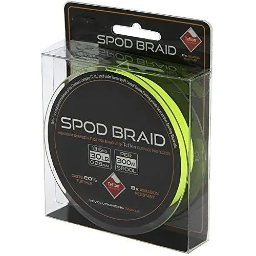 Produktbild: G8DS 30lb Fluor Yellow Teflon Coated Floating SPOD Braid - 300m Spule, Angeln, Outdoor, Freizeit, Camping