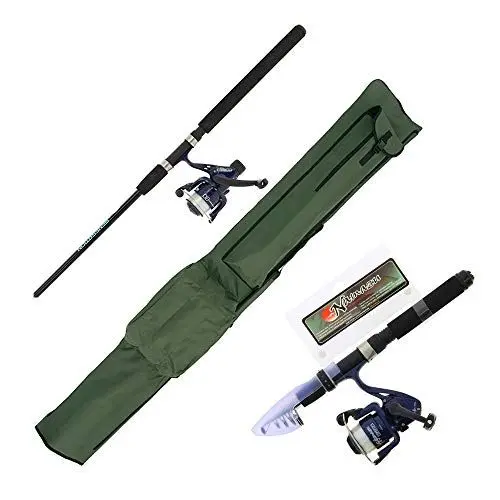 Produktbild: G8DS Anglerset, Zwei Ruten inklusive Rolle + Rutentasche, Angeln, Outdoor, Freizeit