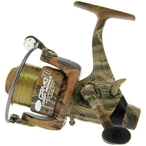 Produktbild: G8DS® Freilaufrolle Carp Runner Camo 40 mit 12lb Schnur 3Kugellager mit Ersatzspule Karpfen Angeln Schnur