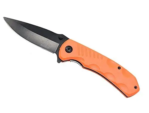 Produktbild: G8DS® Klappmesser Scharfes Outdoor Messer Jagdmesser & Survival Knife Einhandmesser Taschenmesser mit Edelstahlklinge (Neon Orange)