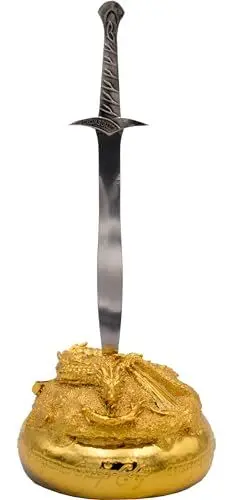 Produktbild: LOTR Brieföffner Dolch Frodo und Smaug Beschwerer - kleines Schwert - Schwertminiatur - Schreibtisch Gadget - Paper Knife - Messer festehende Klinge