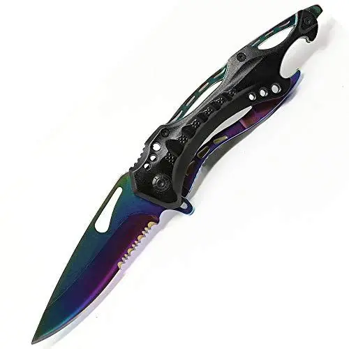 Produktbild: G8DS Rainbow Klappmesser Flaschenöffner Federunterstützt