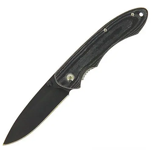 Produktbild: G8DS® Taschenmesser Einhandmesser Black & Grey mit schwarz-grauem Micarta-Griff