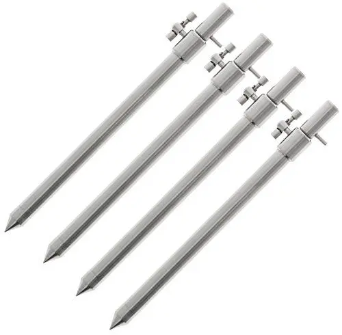 Produktbild: g8ds 4X Edelstahl Bankstick Silber Small 20-35cm Rutenhalter Rutenauflage Rodpod Angeln